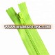 Fashion fluorescent green plastic resin zipper 9inch for pencil case