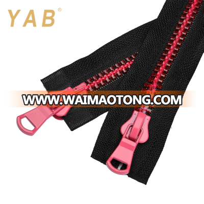 YAB Manufacturer Decorative Eco-Friendly Open-End Two Way Plastic Zippers